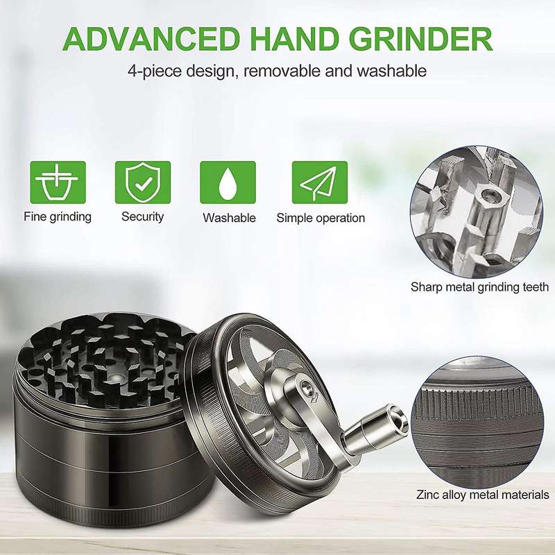 4pc Spice Grinder Manual Grinder Grinder Manual Crank and Scraper