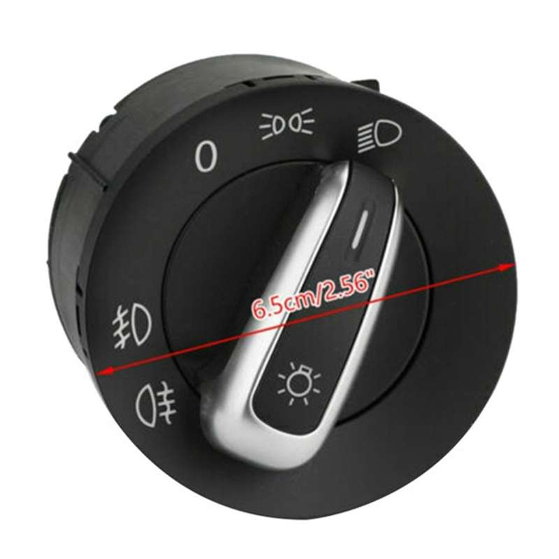 Chrome Auto Headlight Switch Knob for Golf Jetta Mk5 Mk6 Passat B6 B7