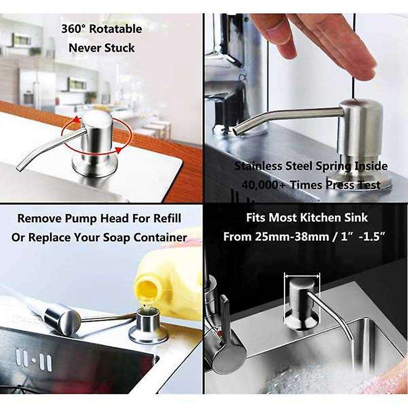Kitchen Liquid Soap Dispenser, Built-in Fluid Pump, for Kitchen Sink