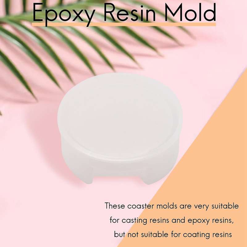 Coaster Storage Box Mold with 4 Pcs Round Coaster Casting Molds