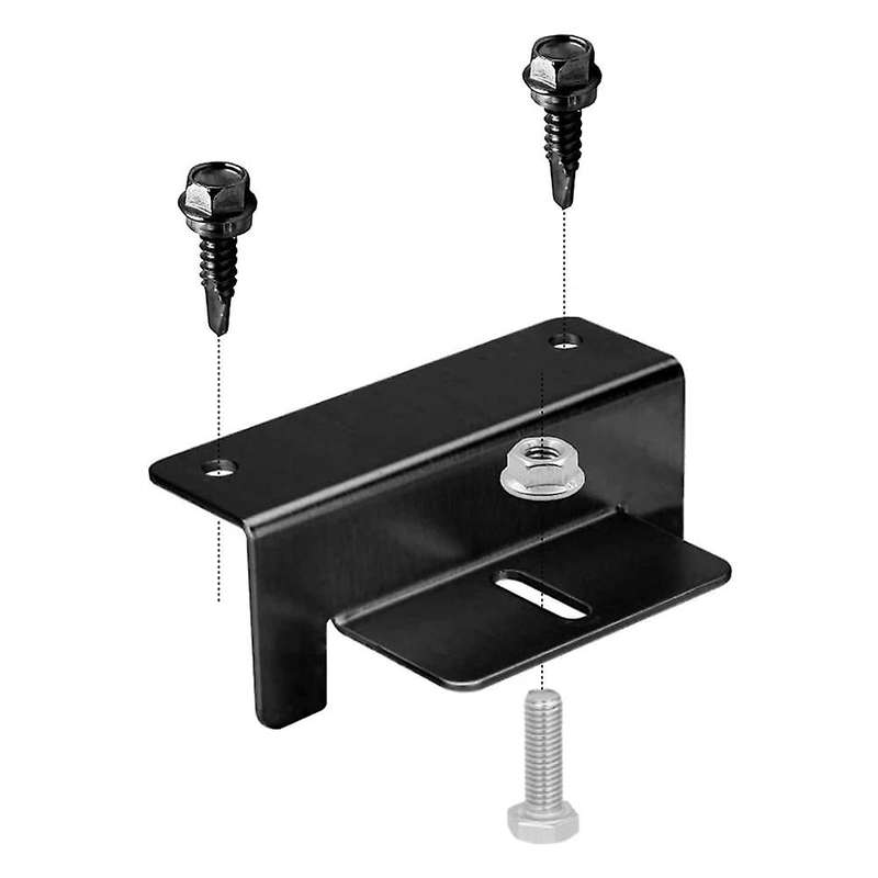 Solar Panel Mounting Z Bracket for Rv, Boat, Caravans, 4 Pack, Black