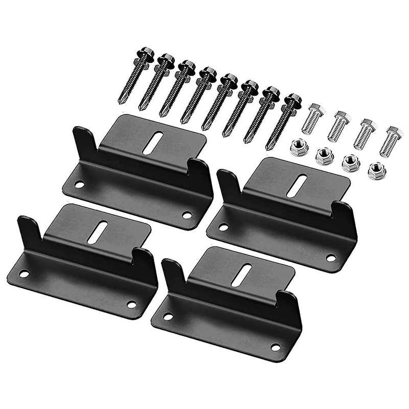 Solar Panel Mounting Z Bracket for Rv, Boat, Caravans, 4 Pack, Black