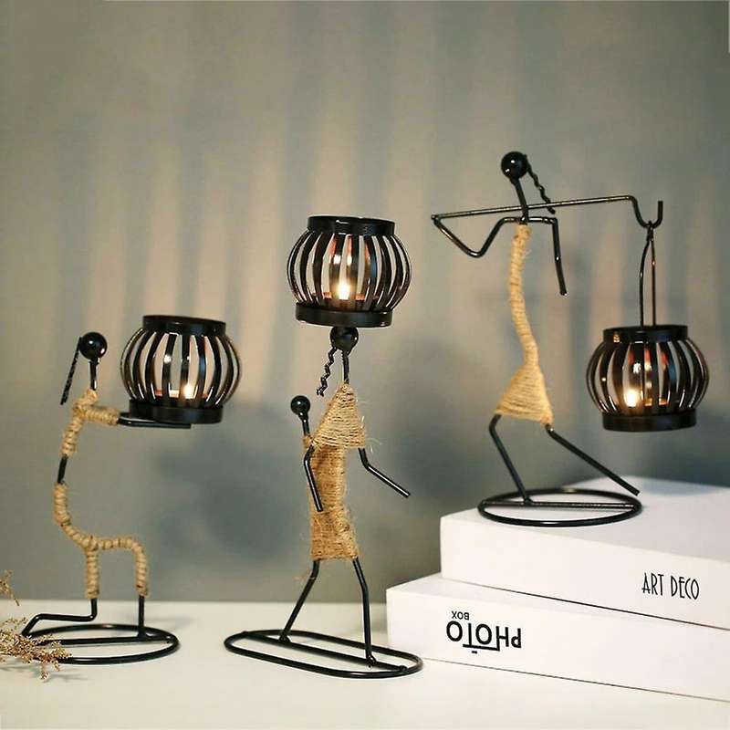 Nordic Candlestick Abstract Character Sculpture Candle Holder Decor-f