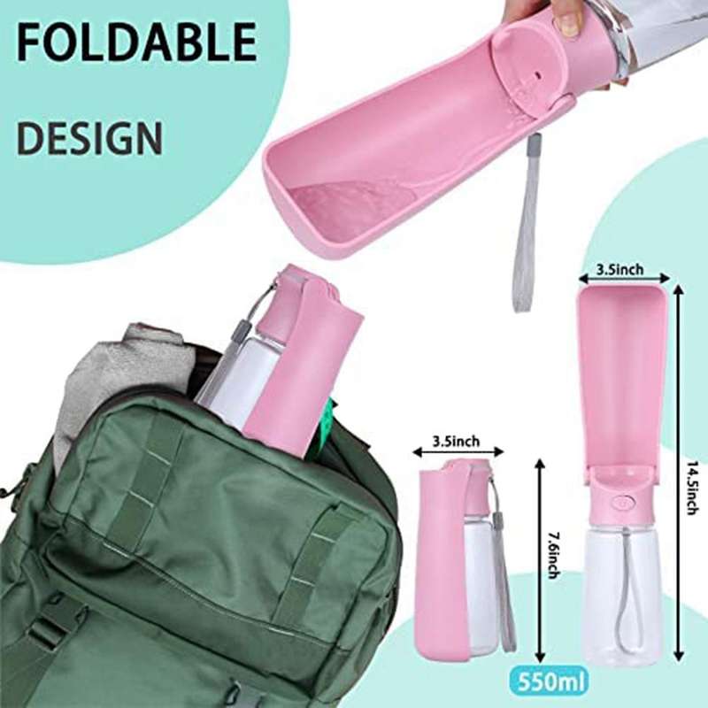Foldable Dog Water Bottle,for Dog Car Travel, Walking, Hiking -blue