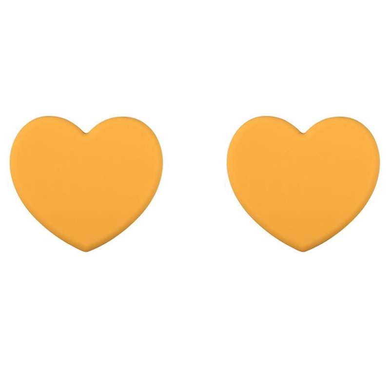 2pcs Heart-shaped Anti-scalding Silicone Pot Pad Coaster (yellow)