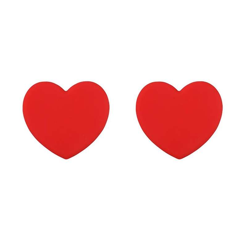 2pcs Heart-shaped Anti-scalding Silicone Pot Pad Coaster (red)