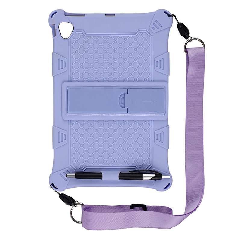 Tablet Case 10.1 Inch Silicone Case+pen+strap(purple)
