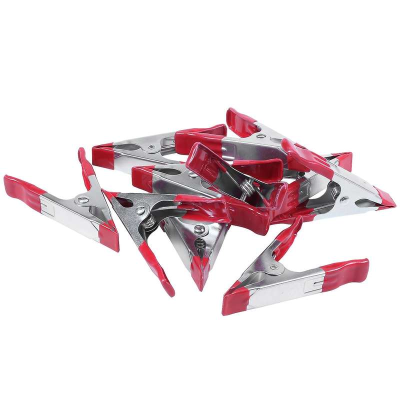 10pcs 4 Inch Metal Heavy Duty Spring Clamps Crocodile Clip Red Tools