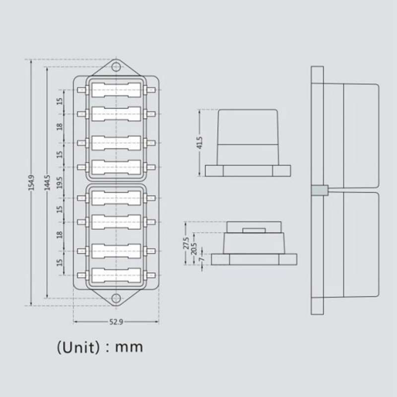 9pcs Car Fuse Box 8 Way Car Fuse Holder Blade Fuse Box 10/15/20/30a