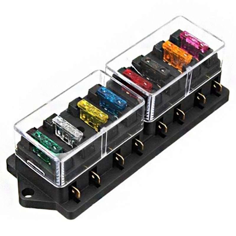 9pcs Car Fuse Box 8 Way Car Fuse Holder Blade Fuse Box 10/15/20/30a