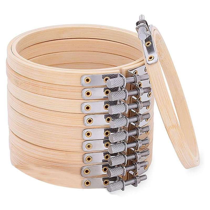 10 Pcs 4 Inch Bamboo Embroidery Hoops for Diy Art Craft Handy Sewing