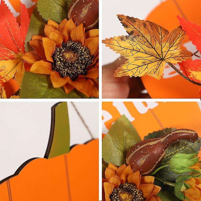 Thanksgiving Decoration Garland Pumpkin Maple House Wooden Pendant