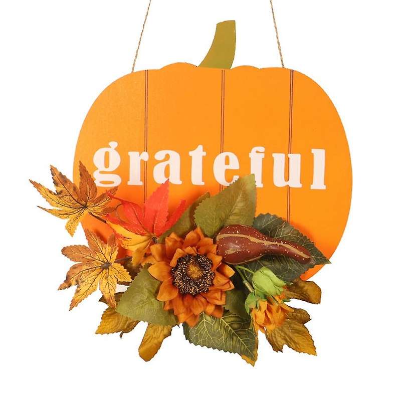 Thanksgiving Decoration Garland Pumpkin Maple House Wooden Pendant