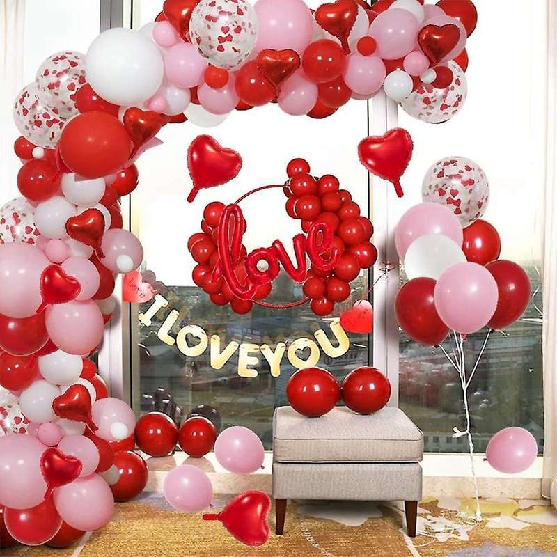 Valentine's Day Pink Red Balloon Garland Kit Valentine Home Decors