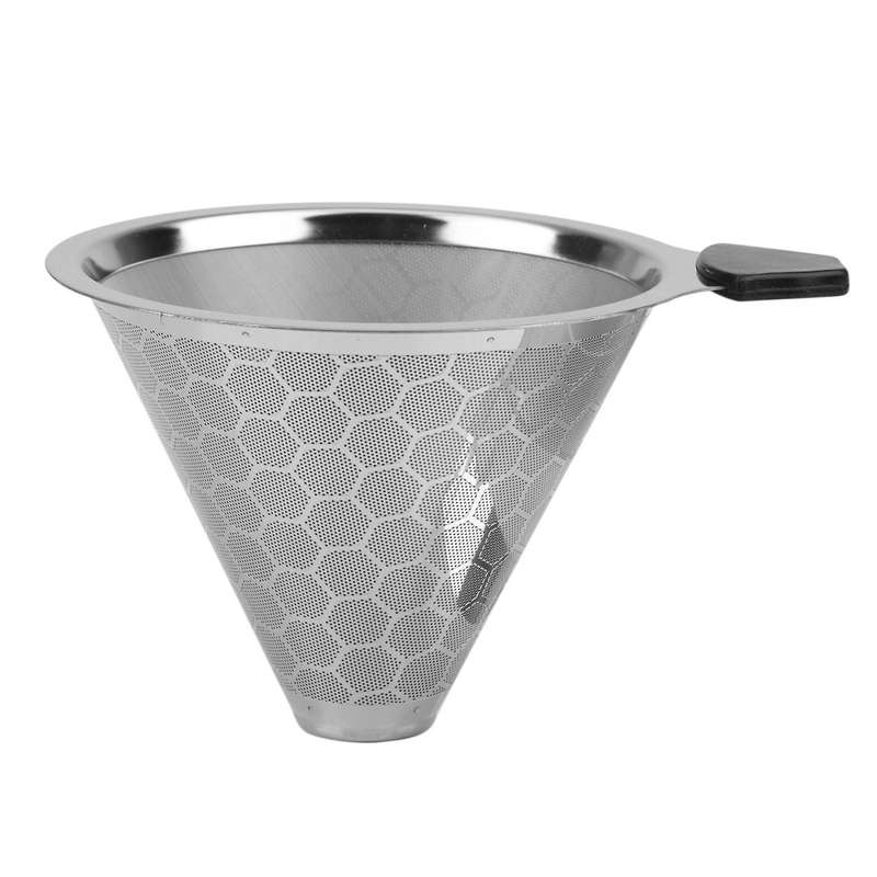 Double Layer Stainless Steel Manual Coffee Funnel Filter Drip