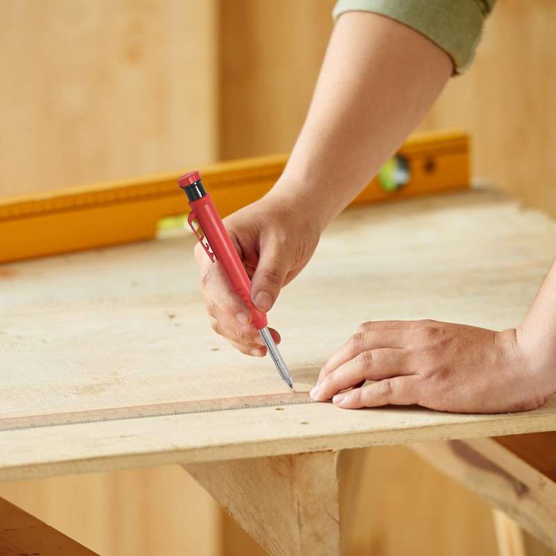 2 Pcs Solid Carpenter Pencil, with 12 Refills and 2 Utility Knife