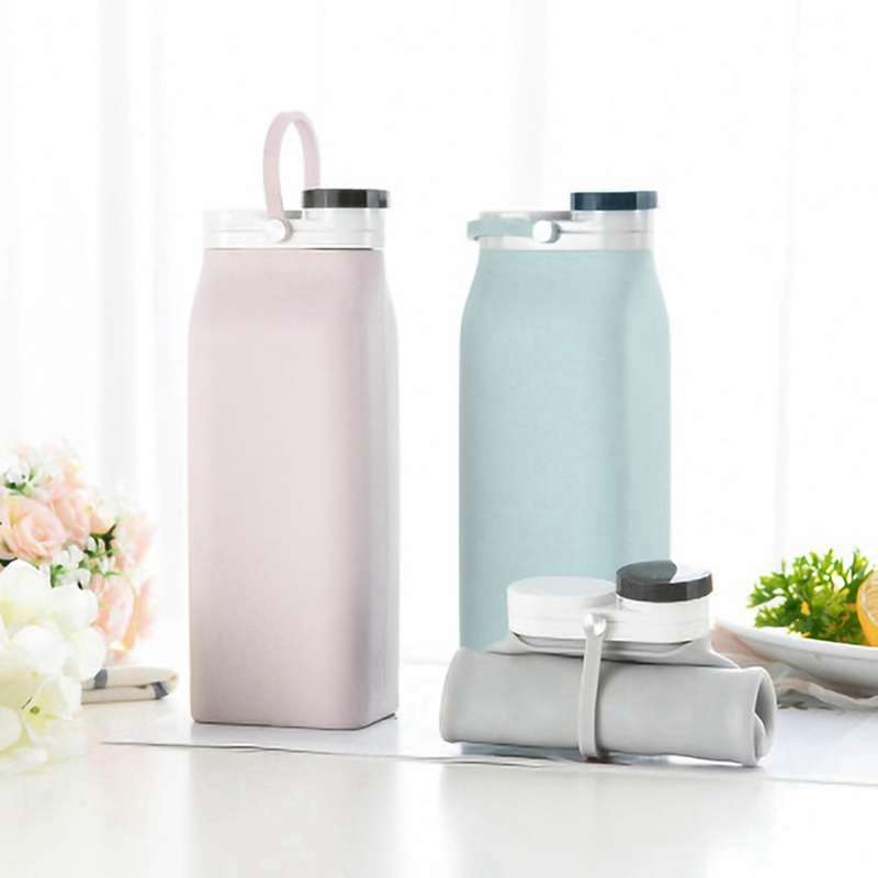 600ml Outdoor Silicone Collapsible Water Bottle Water Bottles,green
