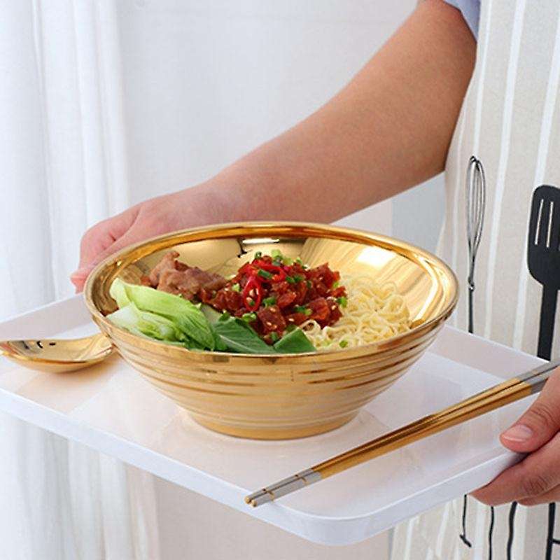 Round Noodle Food Bowl for Ramen Bowl Stainless Steel Rainbow No.0
