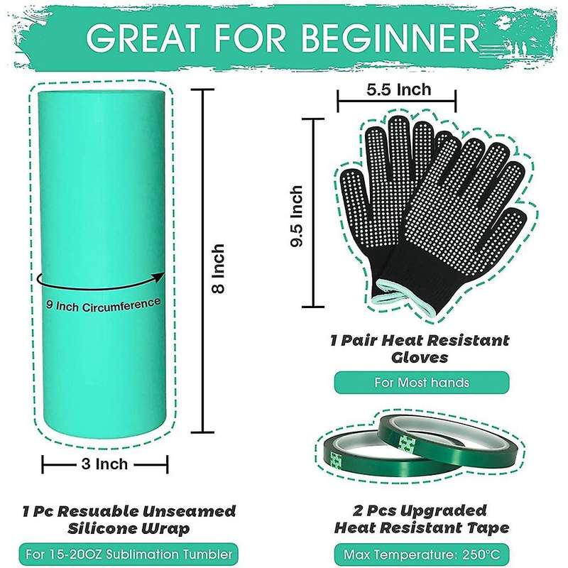 Tumblers Silicone Bands Sleeve Kit for 20oz Straight Blanks Cups