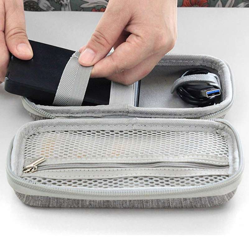 Boona Waterproof Storage Bag for 2.5-inch Supply Usb Drive Data Gray