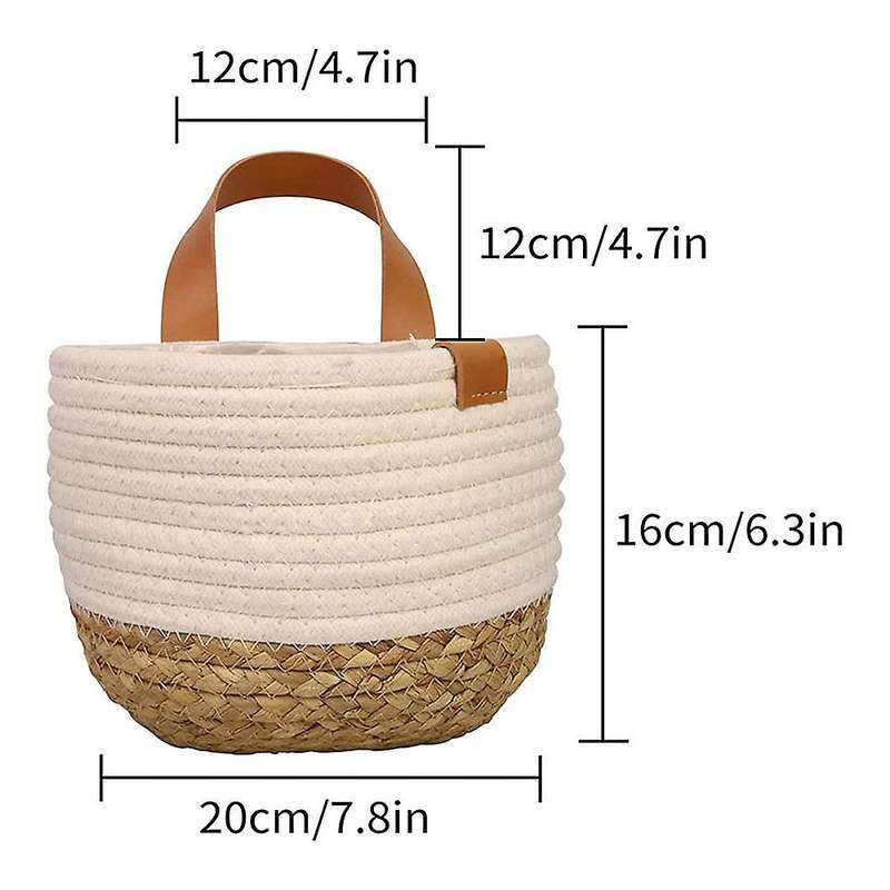 Wall Hanging Storage Basket - Small Cotton Rope Woven Storage Bins