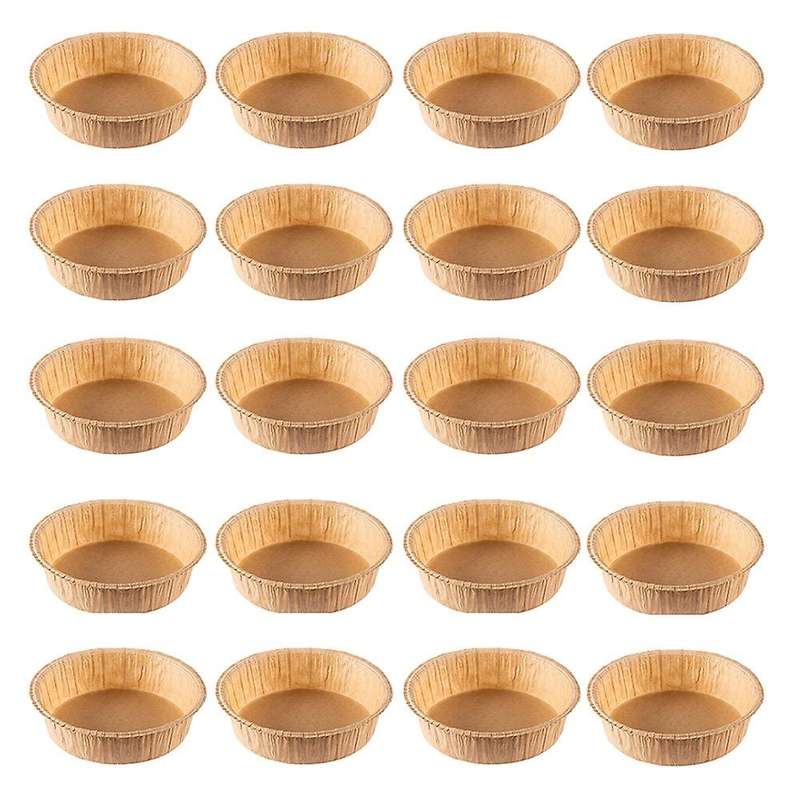 20pcs Paper Baking Pan Greaseproof Paper Holder Chiffon(8 Inches)