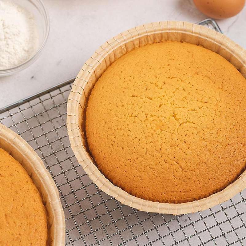 20pcs Paper Baking Pan Greaseproof Paper Holder Chiffon(8 Inches)