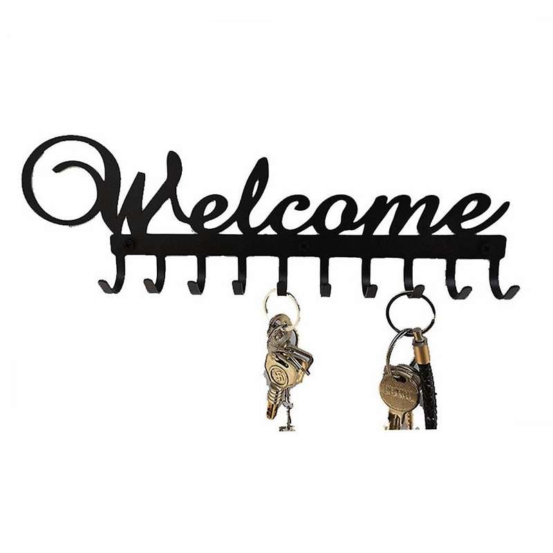 Key Holder for Wall Decorative with 10 Hooks Key Rack for Entryway