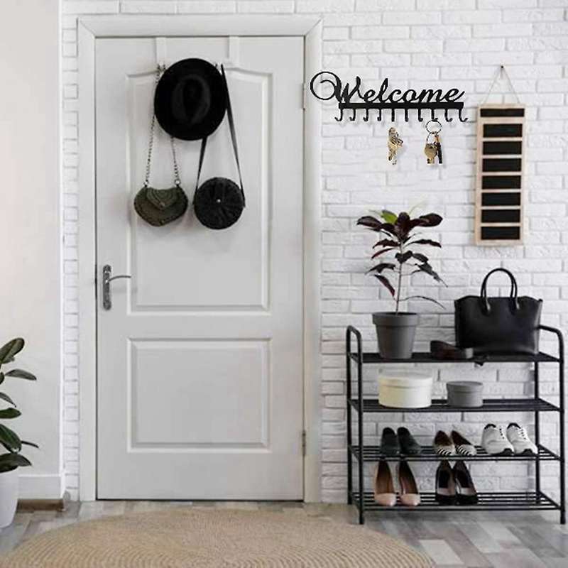Key Holder for Wall Decorative with 10 Hooks Key Rack for Entryway