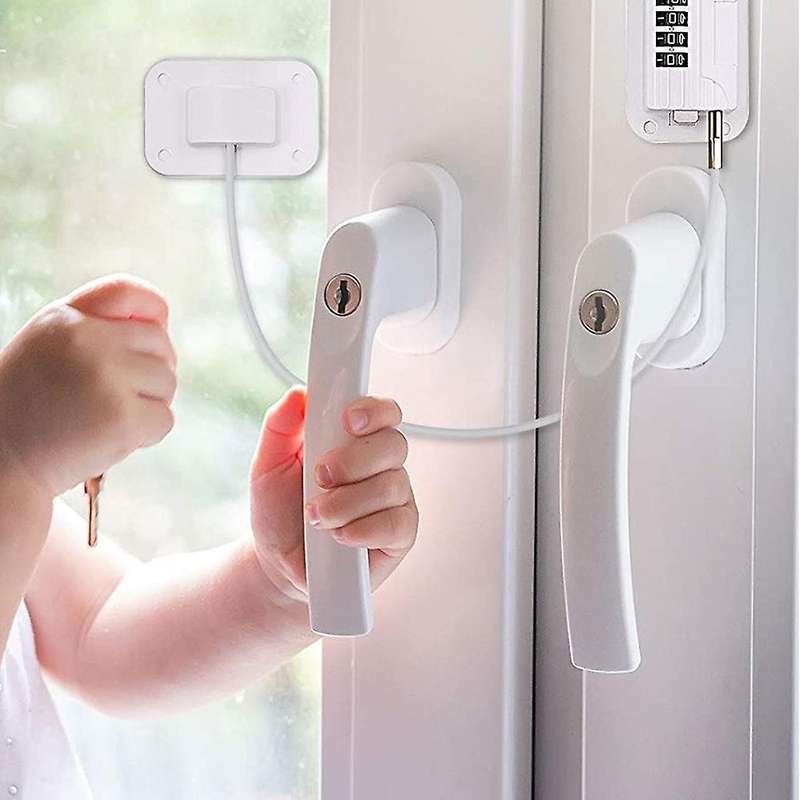 2 Pieces Refrigerator Lock Child Safety Locks for Cabinets (white)