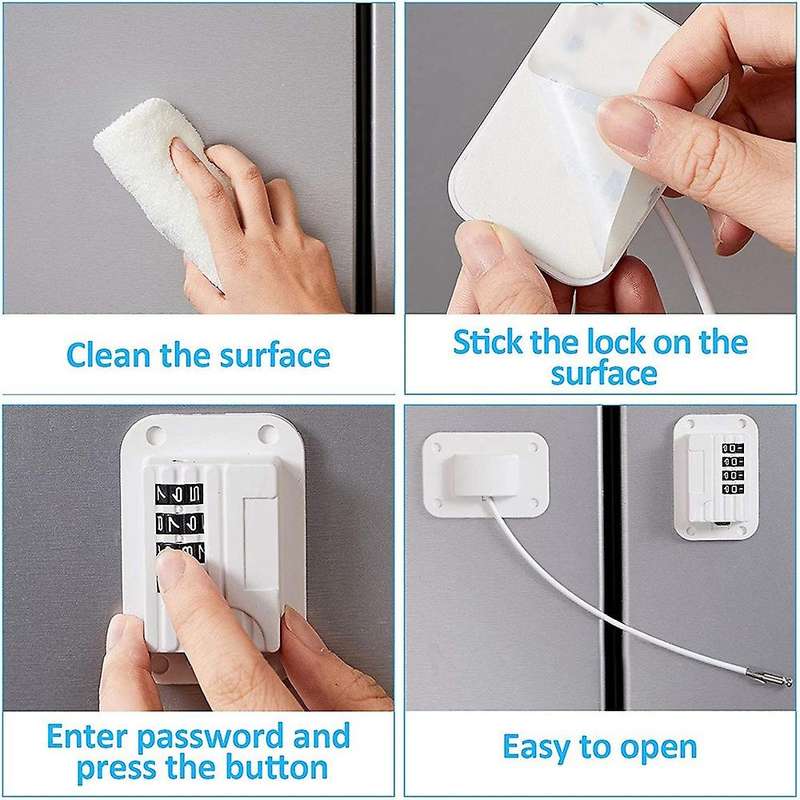 2 Pieces Refrigerator Lock Child Safety Locks for Cabinets (white)