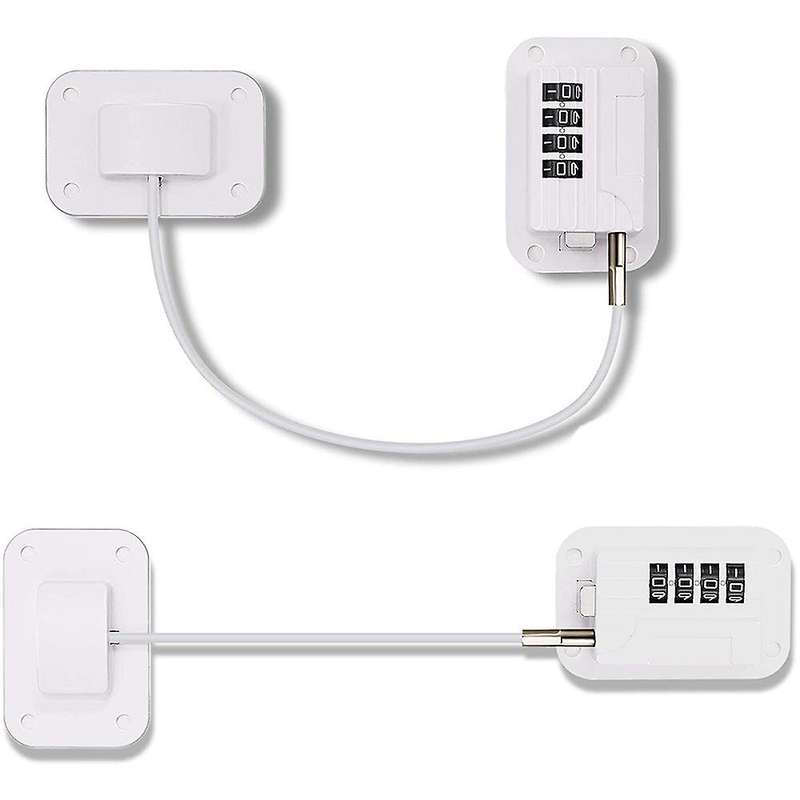 2 Pieces Refrigerator Lock Child Safety Locks for Cabinets (white)