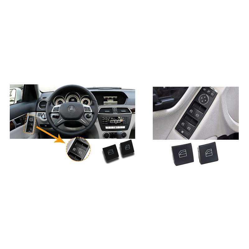 4pcs Driver Window Switch Button Covers for Mercedes Benz