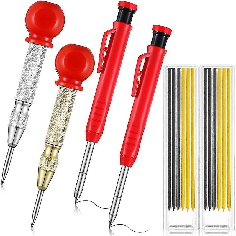 Carpenter Scriber Kit 2 Pcs with Built-in Sharpener for Construction