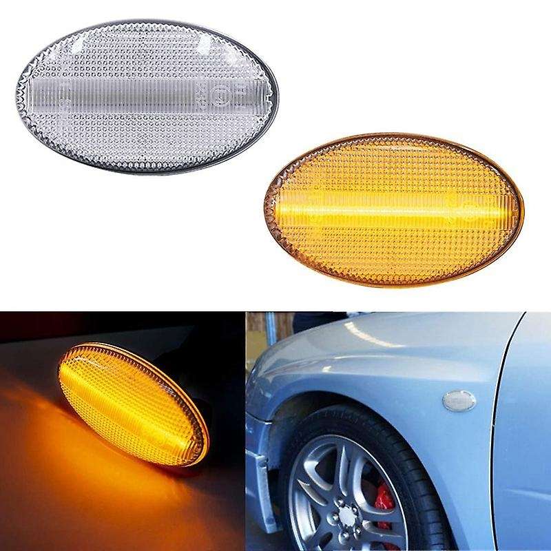 2pcs Amber Led Side Marker Lamp for Subaru Impreza Wrx Transparent