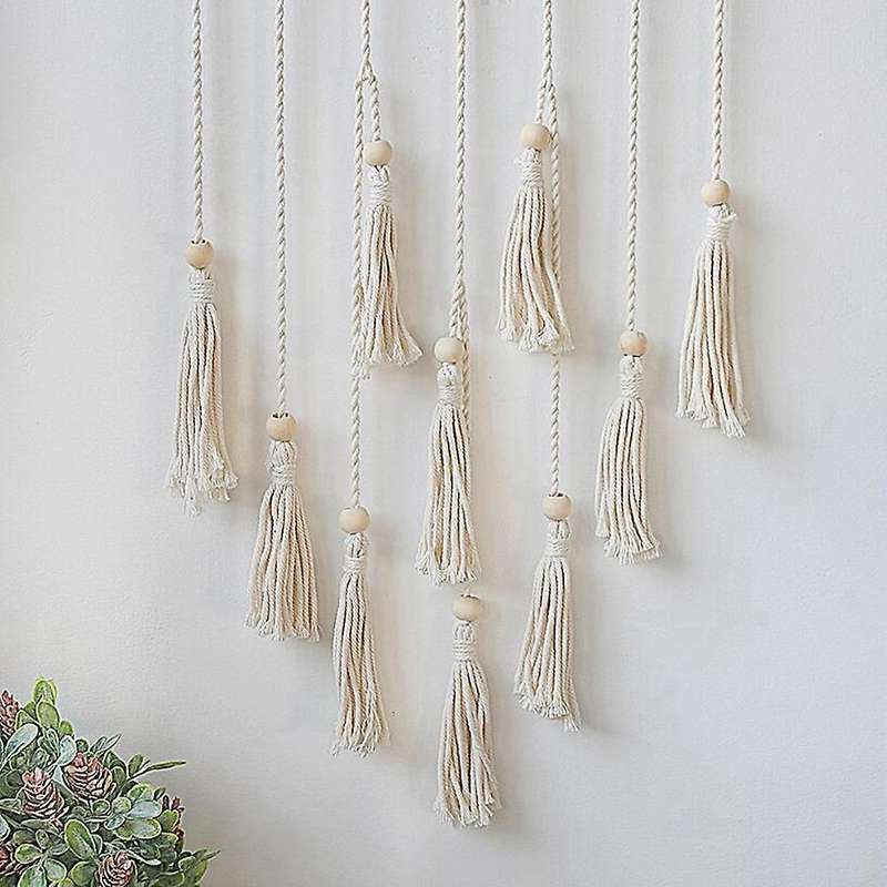 Handmade Woven Macrame Wall Hanging Photo Display Tapestry Decor