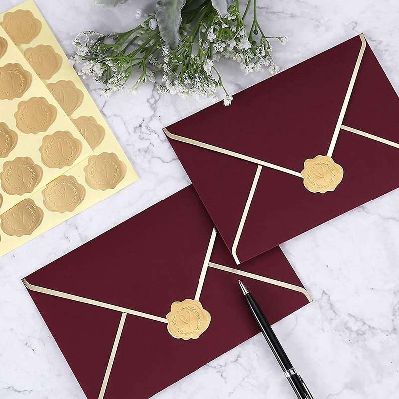 300pcs Gold Seal Looking Heart Envelope Seals for Wedding Invitations