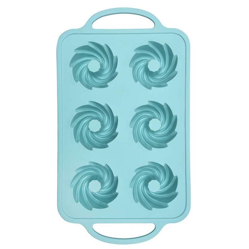 Mini Muffin 6-hole Silicone Round Mold Diy Tool 32.2x18cm(green)