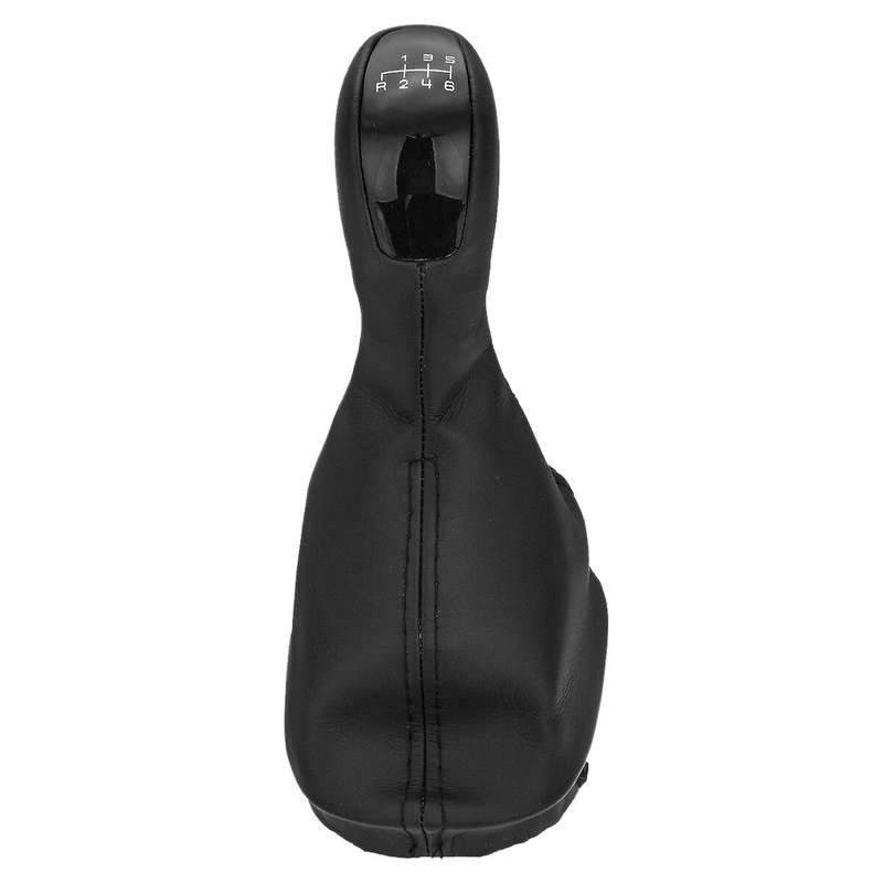 6 Speed Black Gear Shift Knob Leather Cover Case for Mercedes-benz