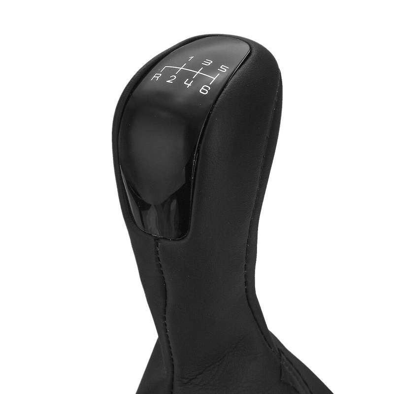 6 Speed Black Gear Shift Knob Leather Cover Case for Mercedes-benz