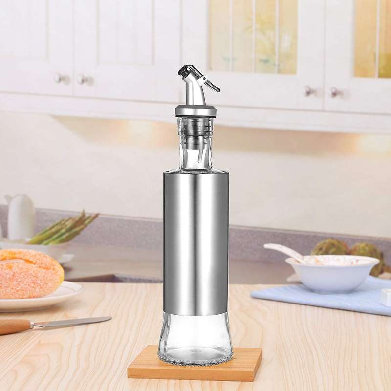 Oil Dispenser Olive Oil Dispenser Glass and Stainless Steel Bottle