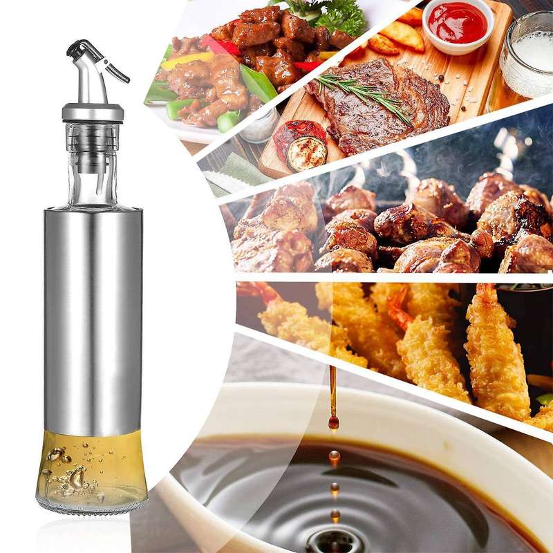 Oil Dispenser Olive Oil Dispenser Glass and Stainless Steel Bottle