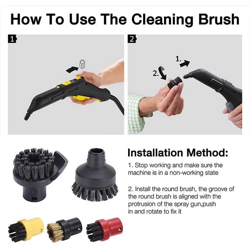 5piece Round Brush Set,for Karcher Steam Cleaner Sc1 Sc2 Sc3 Sc4 Sc5