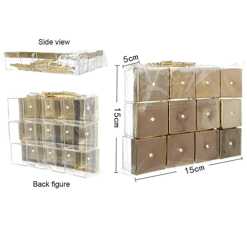 12pcs Square Wedding Candy Box Metal Personality Gift Silver