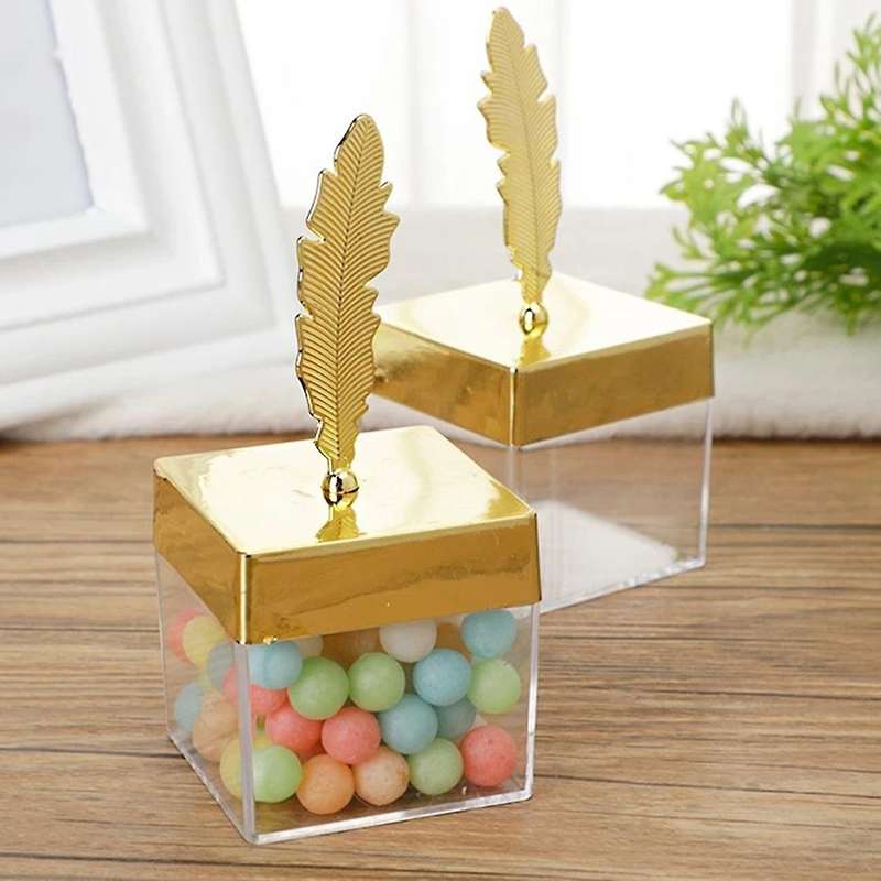 12pcs Square Wedding Candy Box Metal Personality Gift Silver