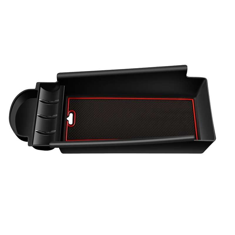Car Center Console Armrest Storage Box Organizer Tray Red