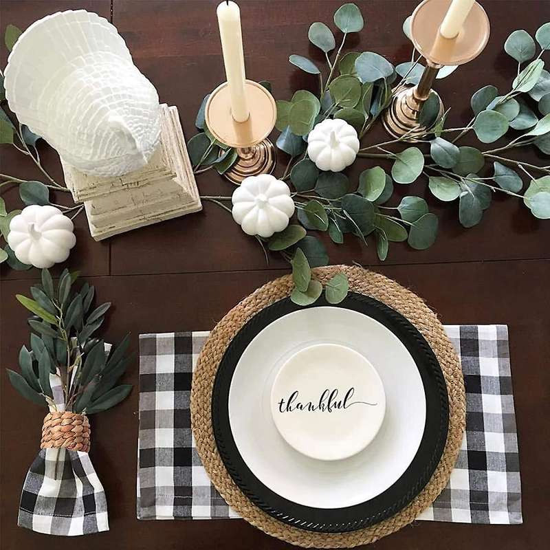 8 Pcs Country Style Woven Napkin Ring, Hand-woven Straw Napkin Ring