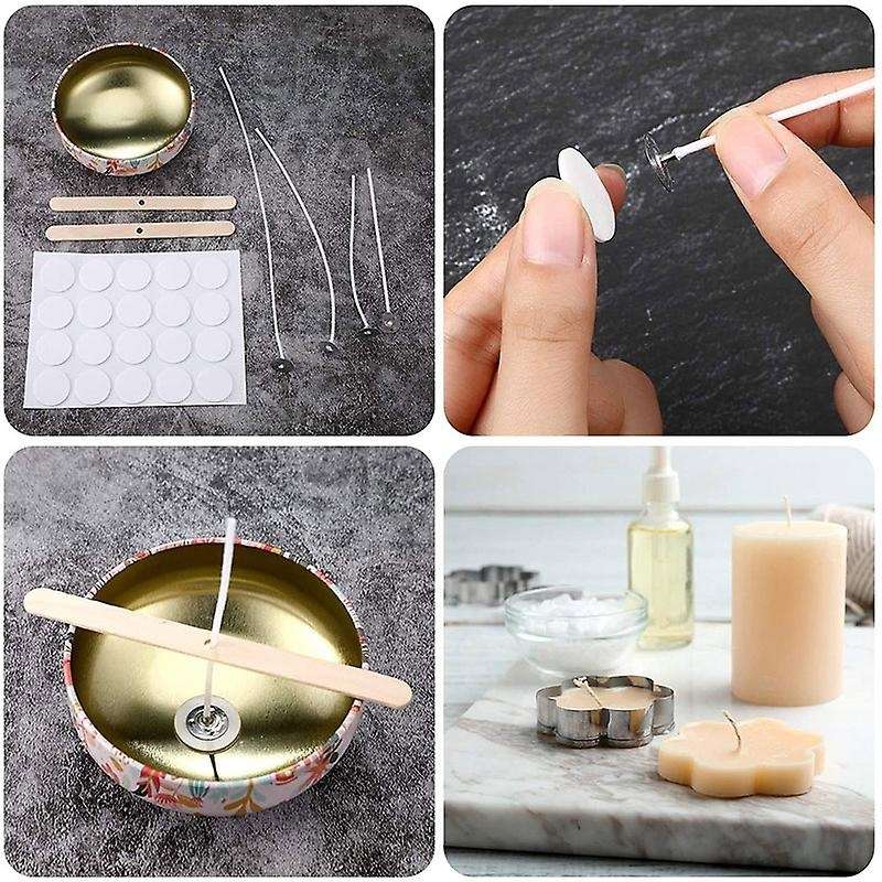 Soy Wax Candle Wicks with Base,for Diy Candle Making Supplies
