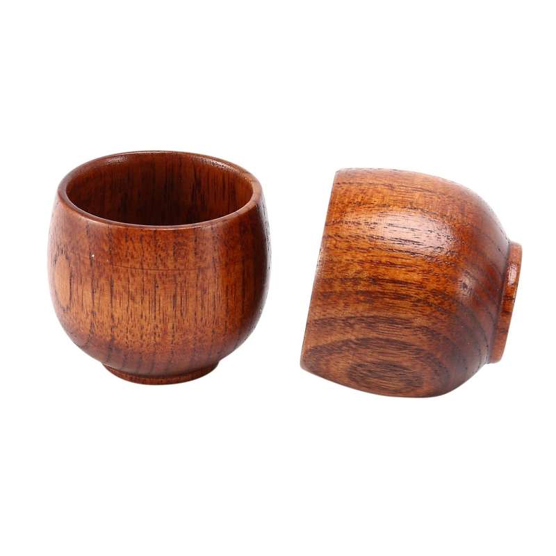 5pcs Creative Tea Set Small Wooden Cup Small Cup Green Wooden Cup