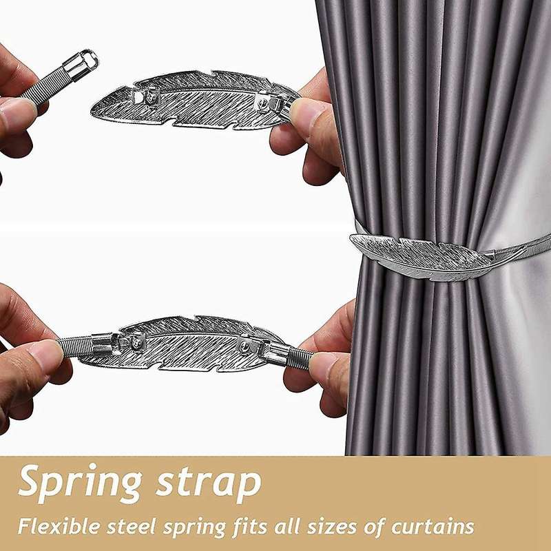 Curtain Tiebacks Spring Design Curtain Ties for Drapes Curtain Silver